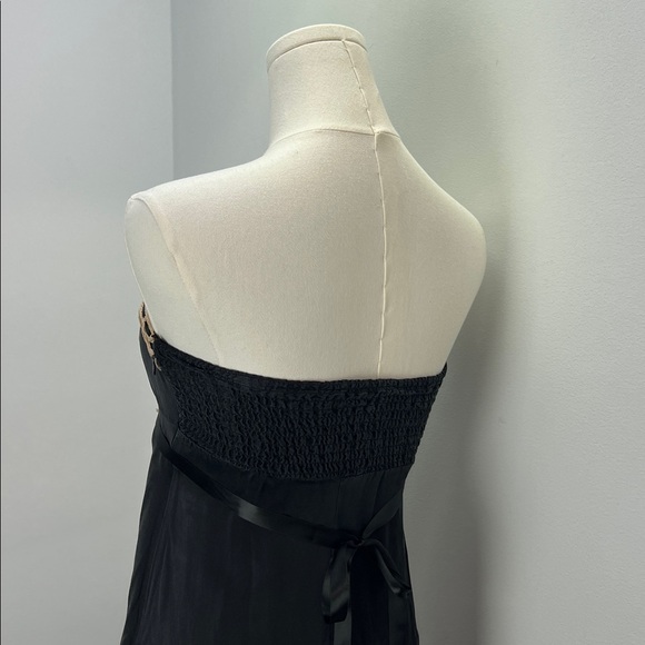 Vintage Betsey Johnson Silk Babydoll Slip Dress Black Cream Lace Trim Ribbons 2 - Picture 7 of 12